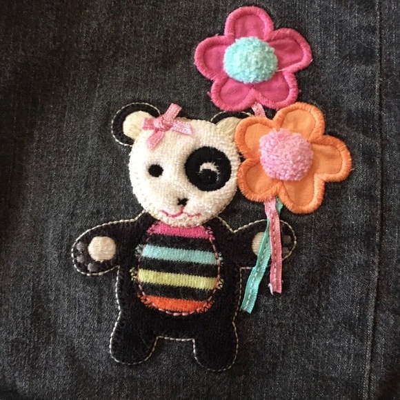 Gymboree 3 pc Imaginary Friends Panda Green Top & Black Denim Jeans & Pink Socks - Picture 6 of 10
